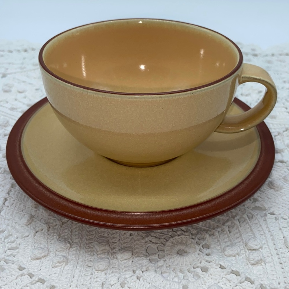 Denby Juice Pattern Cup & Saucer Yellow